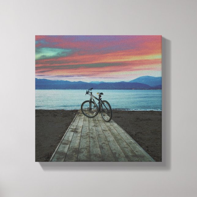 Toile Vélo sur la jetée | Grèce (Recto)
