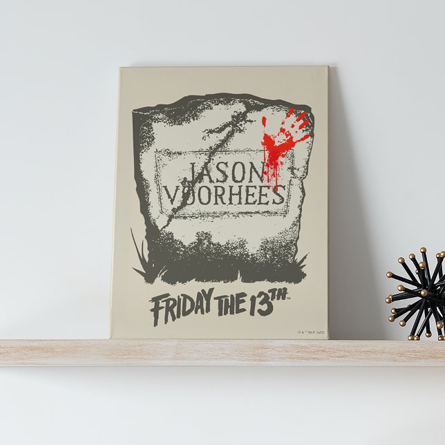 Toile Vendredi 13 | Pierre de tête de Jason Voorhees (Canvas on shelf)