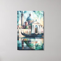 Venise Ciel Géométrique Abstrait avec Gondole