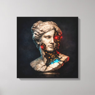 Toile Vénus mécanique : Art de statue cyberpunk