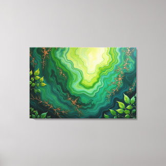 Toile Verdant Veins – 36"x24" Jungle Flow Abstract Fluid