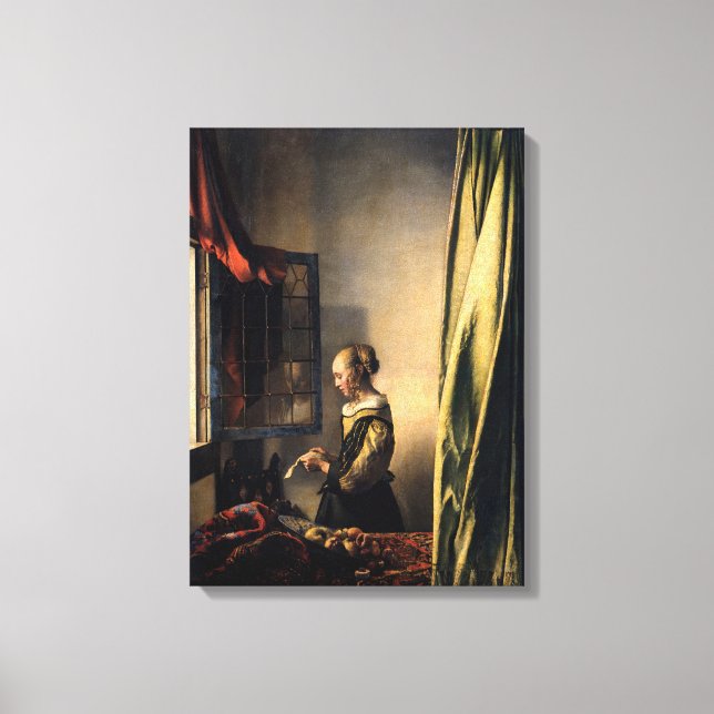Toile Vermeer - Fille lisant une lettre à une fenêtre ou (Recto)