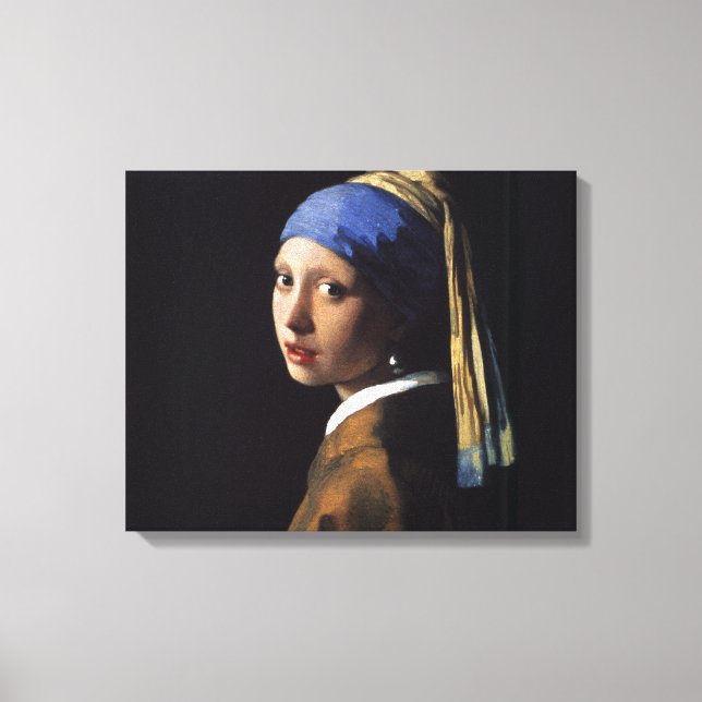 Toile Vermeer Girl Pearl Élevant Masterpiece Peinture (Recto)