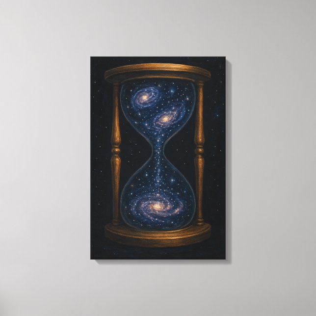 Toile Verre à l'heure céleste avec galaxies fluides (Recto)