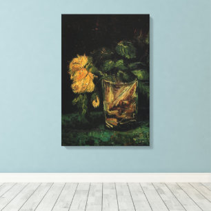 Toile Verre avec des roses par Vincent van Gogh