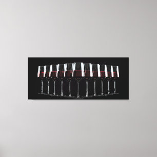 Toile Verres à vin avec vin rouge alignés en rang