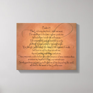 Toile Vers chrétien de bible du psaume 23 KJV