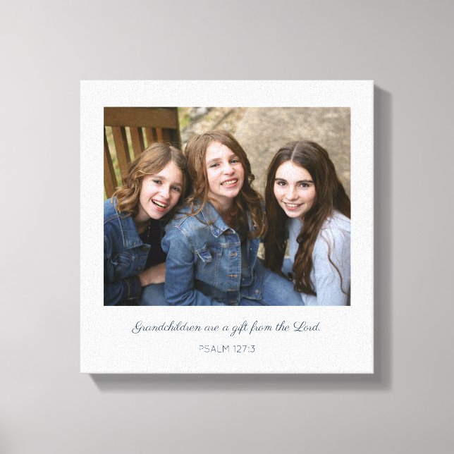 Toile Verset moderne simple | Photo des petits enfants (Recto)