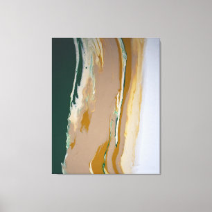 Toile Vert Brown Neutre Fluide Art Abstrait Moderne