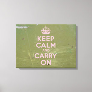 Toile Vert olive et rose Conserver le calme