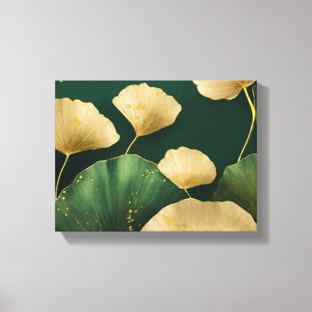 Toile Vert or feuille Ginkgo (Recto)