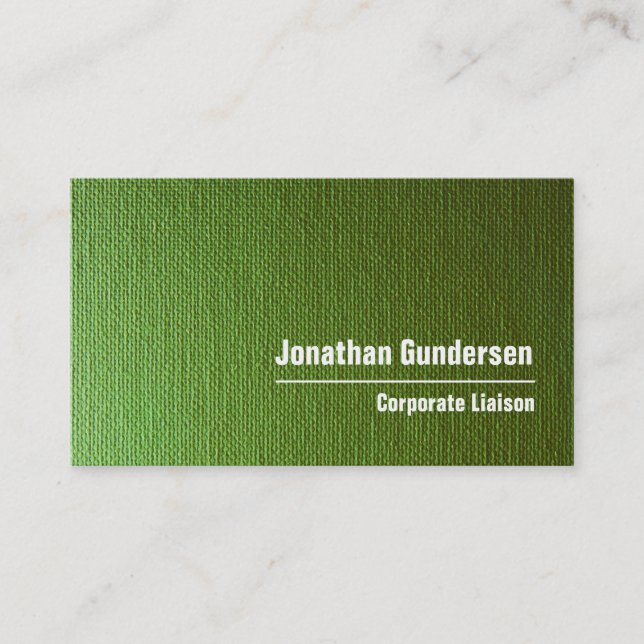 Toile verte moderne Carte de visite professionnel  (Devant)