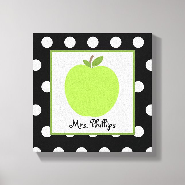 Toile verte Polka Dot Enveloppée Pour Enseignant (Recto)
