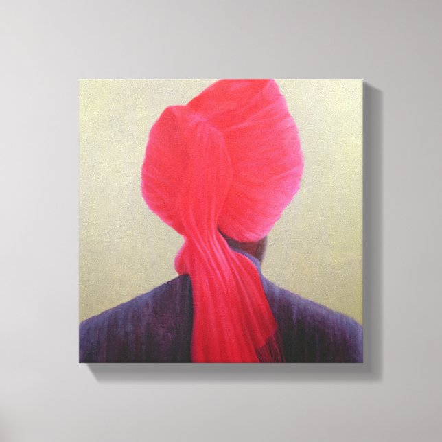 Toile Veste rouge violet Turban (Recto)