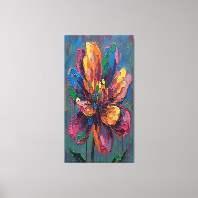 Toile “Vibrant Abstract Flower Art Print” (Recto)