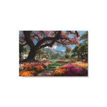 Vibrant Blossom Tree Garden Paradise View