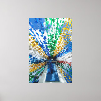 Toile Vibrant Brazilian Festa Junina Colorful Bunting Fl