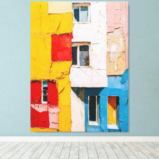 Toile Vibrant Fenêtres urbaines - Peinture Abstraite à l