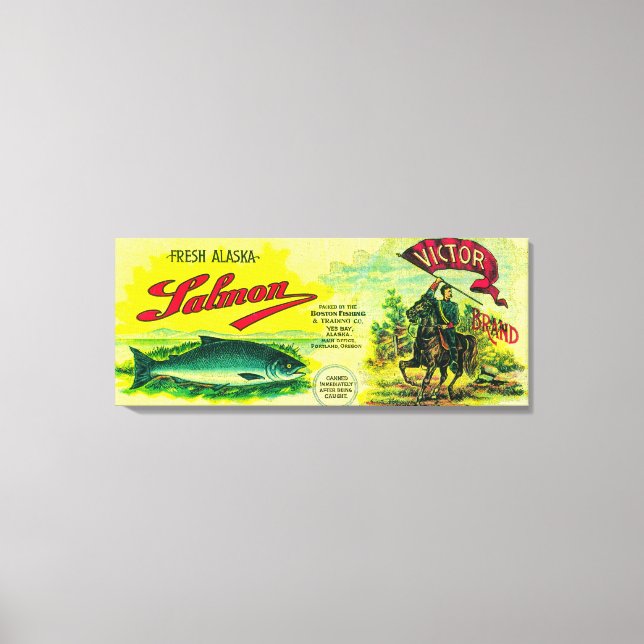 Toile Victor Saumon Can LabelYes Bay, AK (Recto)