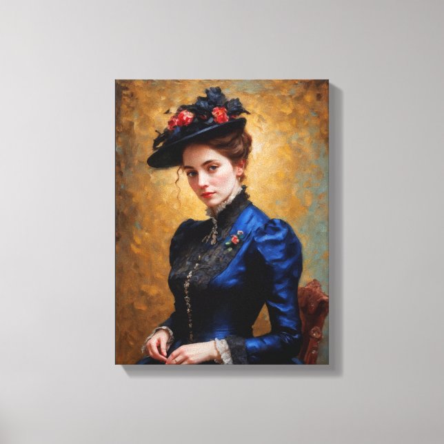 Toile Victorienne Anglais Lady Portrait Peinture (Recto)