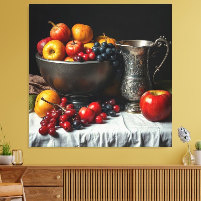 Toile Vie Encore Avec Fruits Et Pelle (Insitu(Salon))