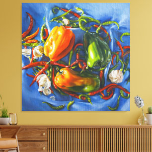 Toile Vie épicée avec poivrons et ail