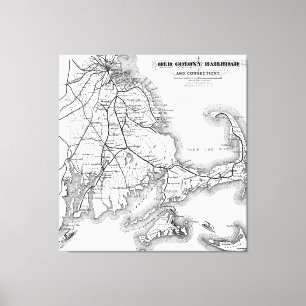 Toile Vieille carte vintage de chemin de fer de colonie