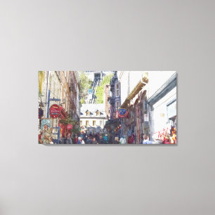 Toile Vieille copie #1 d'aquarelle de Québec