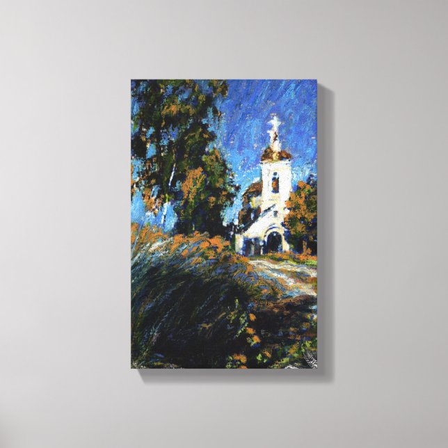Toile Vieille église dans le village de Slotino, près de (Recto)