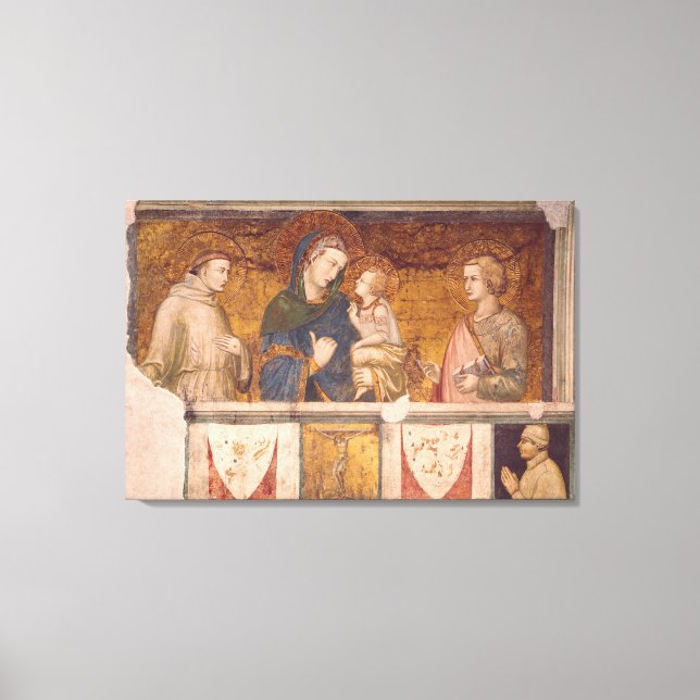 Toile Vierge et enfant avec saint François et saint Jean (Recto)