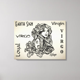 Toile Vierge Vierge Zodiaque Doré