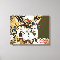 Vieux mode Abstraits Snowmen | Salutations de sais