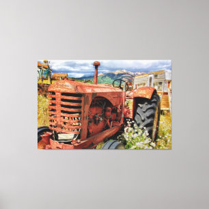 Toile Vieux tracteur Vintage rouillé