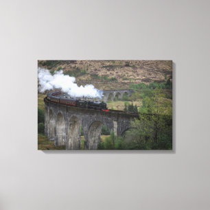 Toile Vieux train à vapeur sur le viaduc de Glenfinnan
