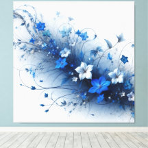 Vigne florale bleue et blanche
