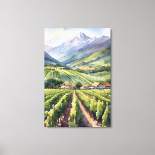 Toile Vignoble aquarelle