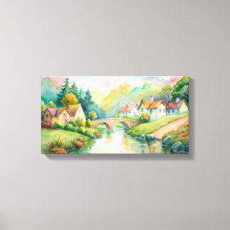 Toile Village de charme au bord de la rivière