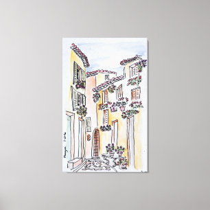 Toile Village de Mougins Provence, sud de la France