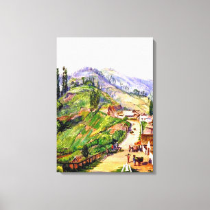 Toile Village de Tosari, Java, 1876 peinture