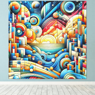 Toile Ville au lever du soleil