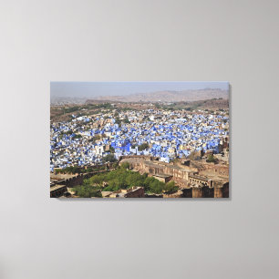 Toile Ville bleue vue depuis le fort de Mehrangarh / Jod