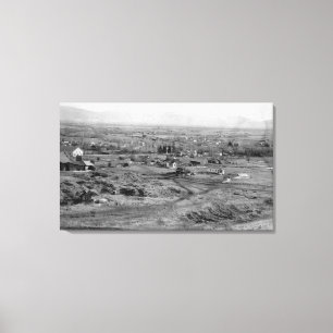 Toile Ville de prairie, vue de ville d'oeil d'oiseaux de