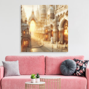 Toile Ville d'Imaginaire de la dentelle blanche