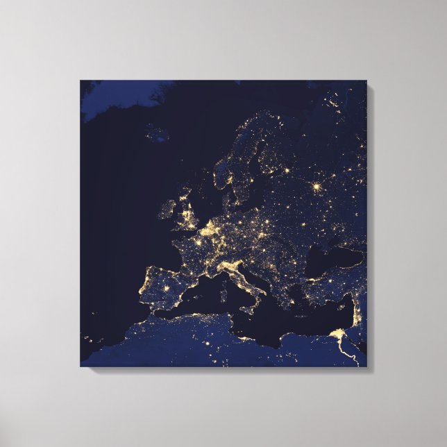 Toile Ville Éclairante Dans Plusieurs Villes Européennes (Recto)