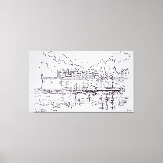 Toile Ville fortifiée de Saint-Malo | Bretagne, France (Recto)