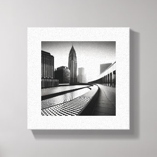 Toile Ville noire et blanche