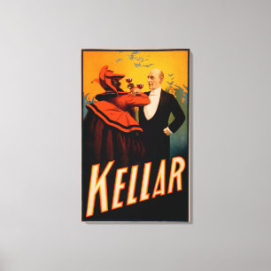 Toile Vin potable de magicien de Kellar avec le diable