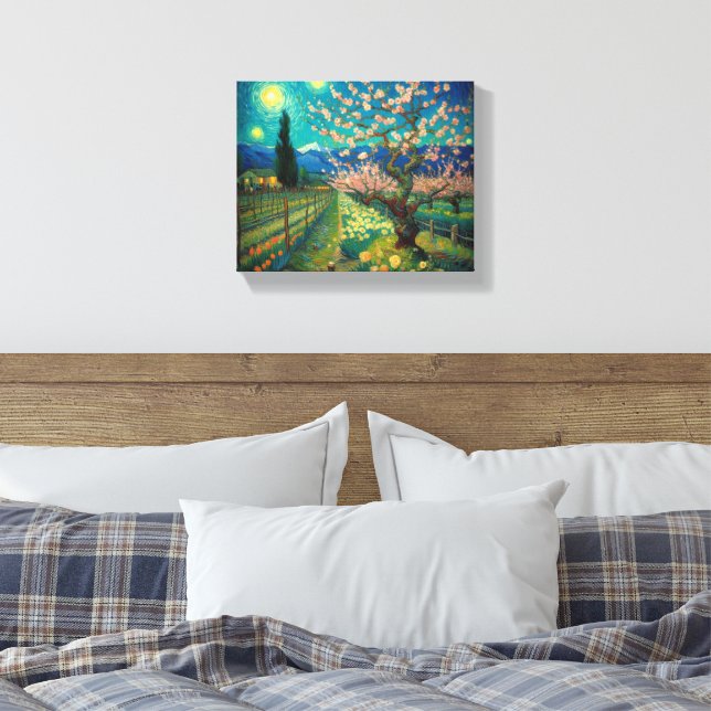 Toile Vincent van Gogh Almond Blossom Vue Paysage (Insitu(Chambre))