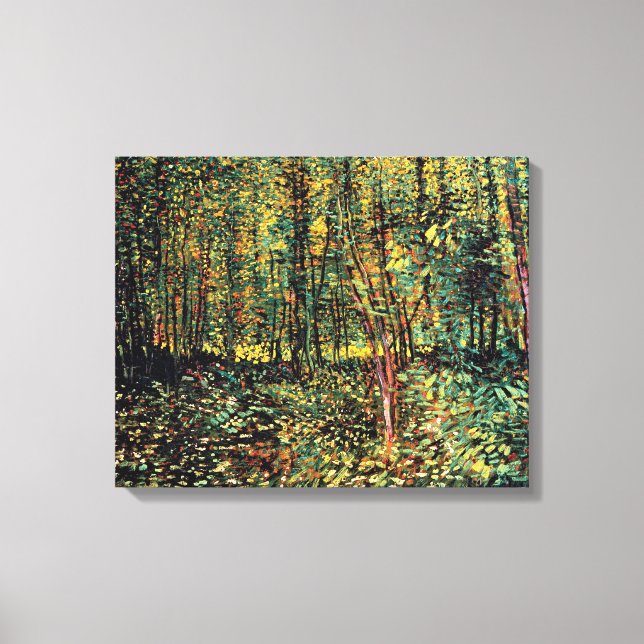 Toile Vincent Van Gogh - Arbres Et Sous-Croissance Art (Recto)