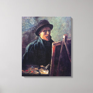 Toile Vincent Van Gogh - Autoportrait chapeau de feutre